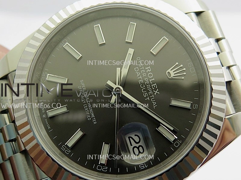 DateJust 41 126334 904L SS VF 1:1 Best Edition Gray Dial Stick Marker On Jubilee Bracelet DD3235