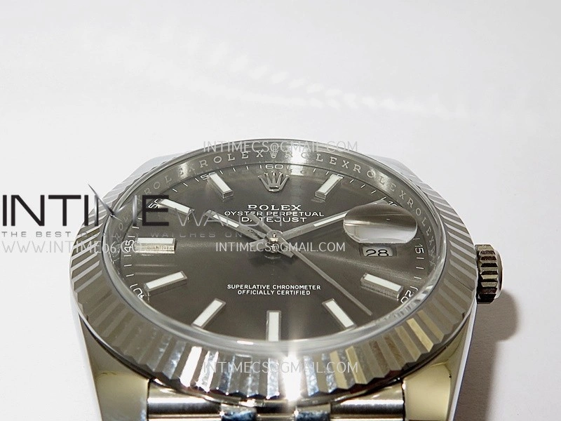 DateJust 41 126334 904L SS VF 1:1 Best Edition Gray Dial Stick Marker On Jubilee Bracelet DD3235