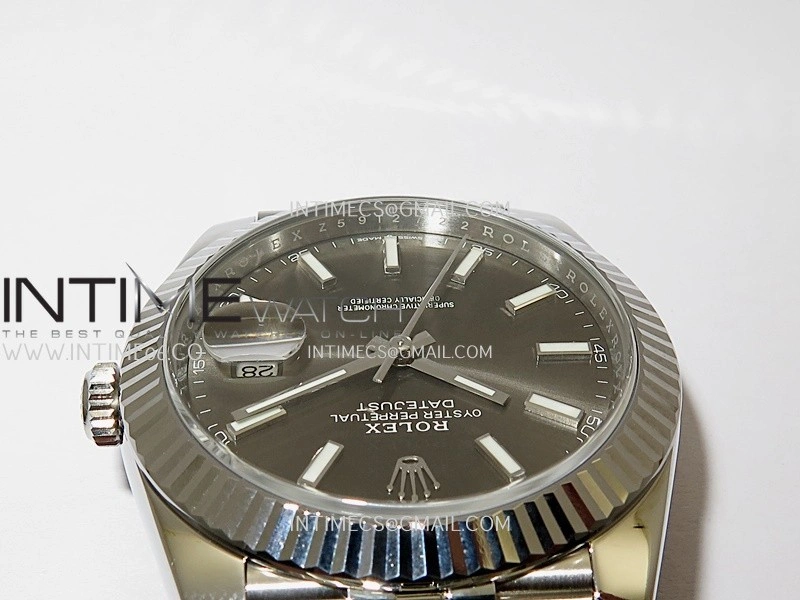 DateJust 41 126334 904L SS VF 1:1 Best Edition Gray Dial Stick Marker On Jubilee Bracelet DD3235