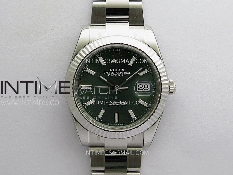DateJust 41 126334 904L SS VF 1:1 Best Edition Green Dial Stick Marker On Oyster Bracelet DD3235
