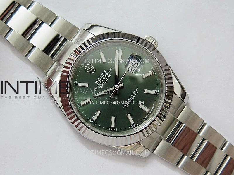 DateJust 41 126334 904L SS VF 1:1 Best Edition Green Dial Stick Marker On Oyster Bracelet DD3235