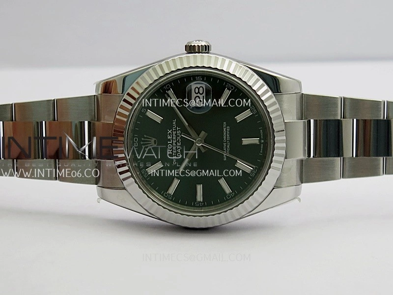 DateJust 41 126334 904L SS VF 1:1 Best Edition Green Dial Stick Marker On Oyster Bracelet DD3235