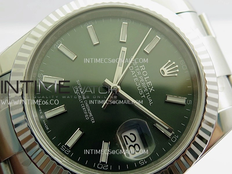 DateJust 41 126334 904L SS VF 1:1 Best Edition Green Dial Stick Marker On Oyster Bracelet DD3235