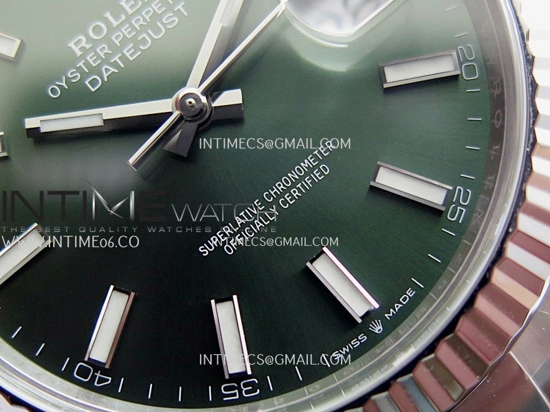 DateJust 41 126334 904L SS VF 1:1 Best Edition Green Dial Stick Marker On Oyster Bracelet DD3235
