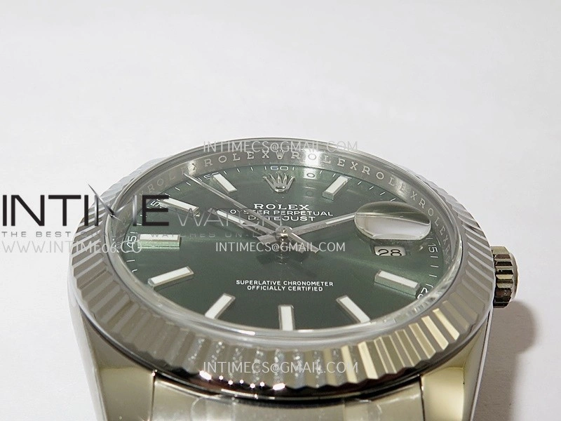 DateJust 41 126334 904L SS VF 1:1 Best Edition Green Dial Stick Marker On Oyster Bracelet DD3235