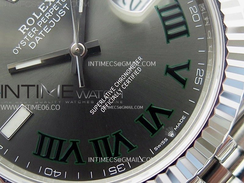 DateJust 41 126334 904L SS VSF 1:1 Best Edition Gray Dial Green Roman on Jubilee Bracelet VS3235