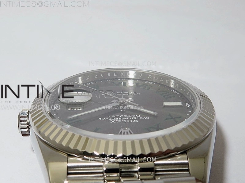 DateJust 41 126334 904L SS VSF 1:1 Best Edition Gray Dial Green Roman on Jubilee Bracelet VS3235