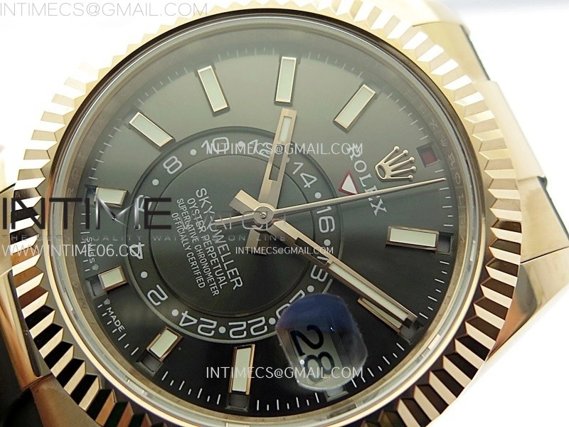 Sky-Dweller 336235 RG Noob 1:1 Best Edition Gray Dial on Black Rubber Strap Asian 23J to 9001