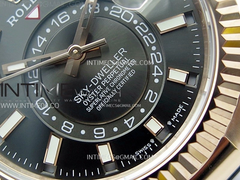 Sky-Dweller 336235 RG Noob 1:1 Best Edition Gray Dial on Black Rubber Strap Asian 23J to 9001