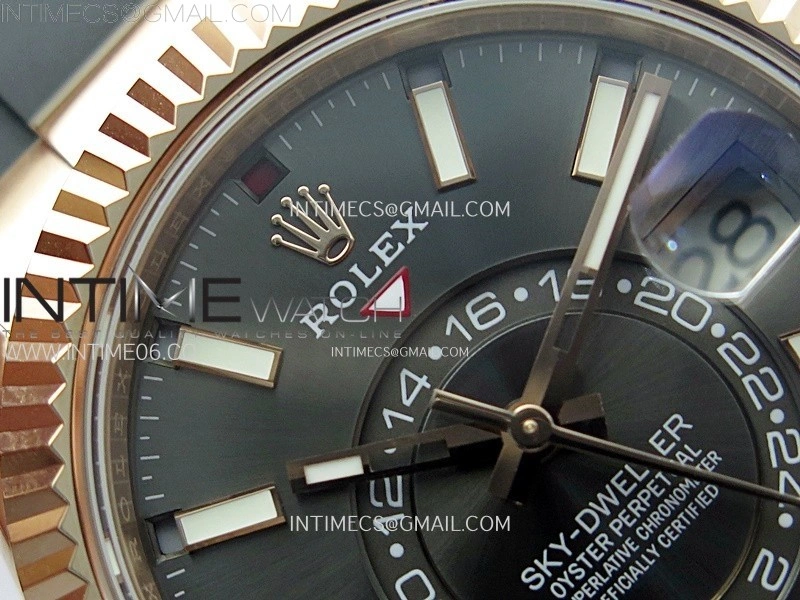 Sky-Dweller 336235 RG Noob 1:1 Best Edition Gray Dial on Black Rubber Strap Asian 23J to 9001