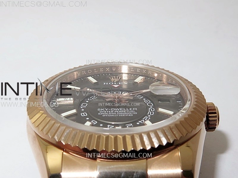 Sky-Dweller 336235 RG Noob 1:1 Best Edition Gray Dial on Black Rubber Strap Asian 23J to 9001