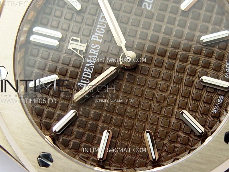 Lady Royal Oak 33mm 67651 RG ZF 1:1 Best Edition Brown Textured Dial on RG Bracelet RONDA Quartz