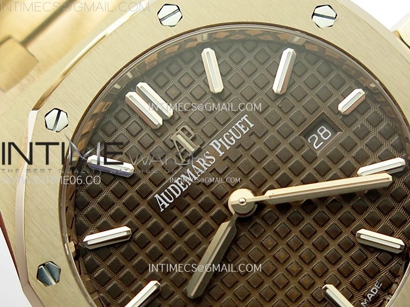 Lady Royal Oak 33mm 67651 RG ZF 1:1 Best Edition Brown Textured Dial on RG Bracelet RONDA Quartz