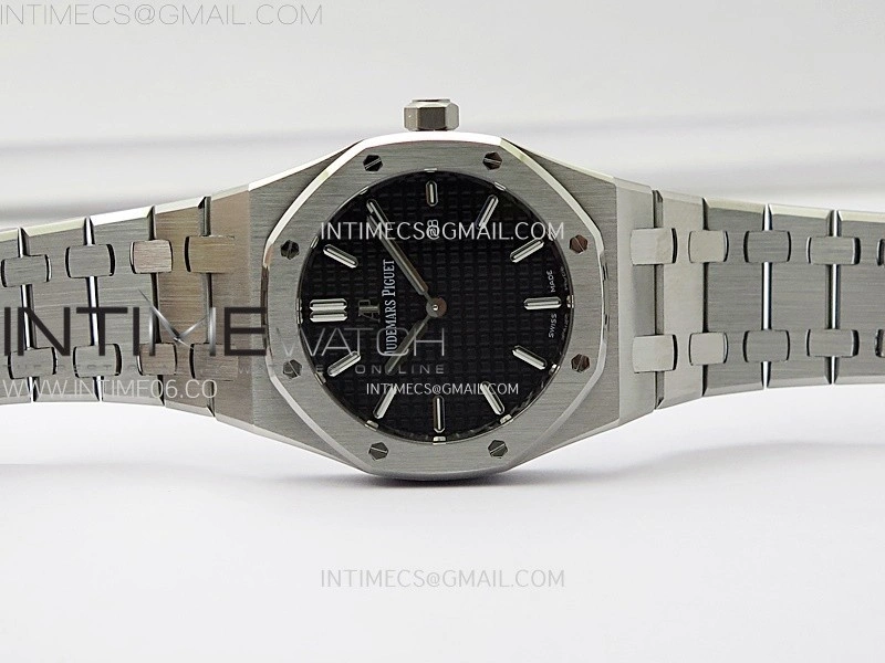 Lady Royal Oak 33mm 67651 SS ZF 1:1 Best Edition Black Textured Dial on SS Bracelet RONDA Quartz