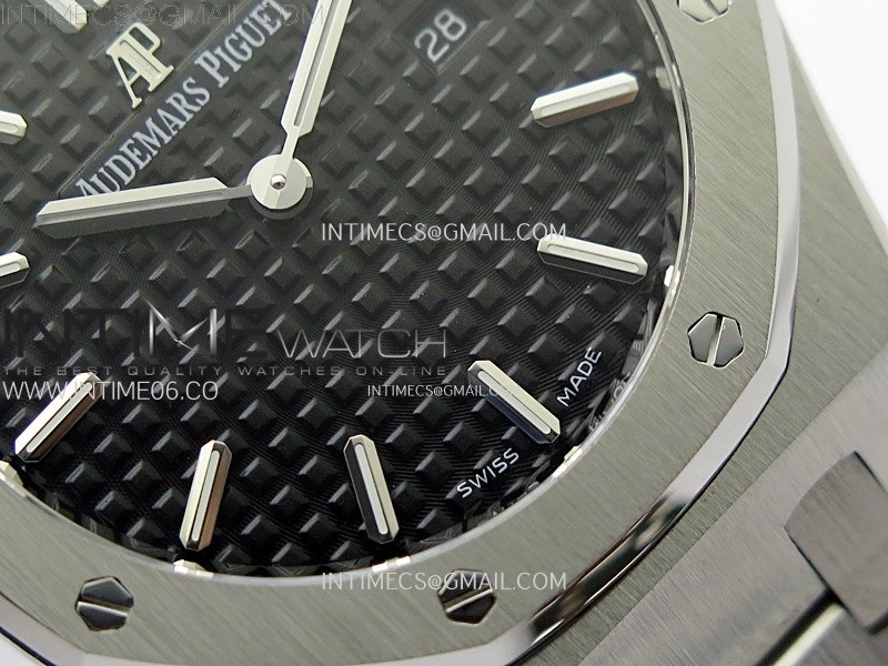 Lady Royal Oak 33mm 67651 SS ZF 1:1 Best Edition Black Textured Dial on SS Bracelet RONDA Quartz