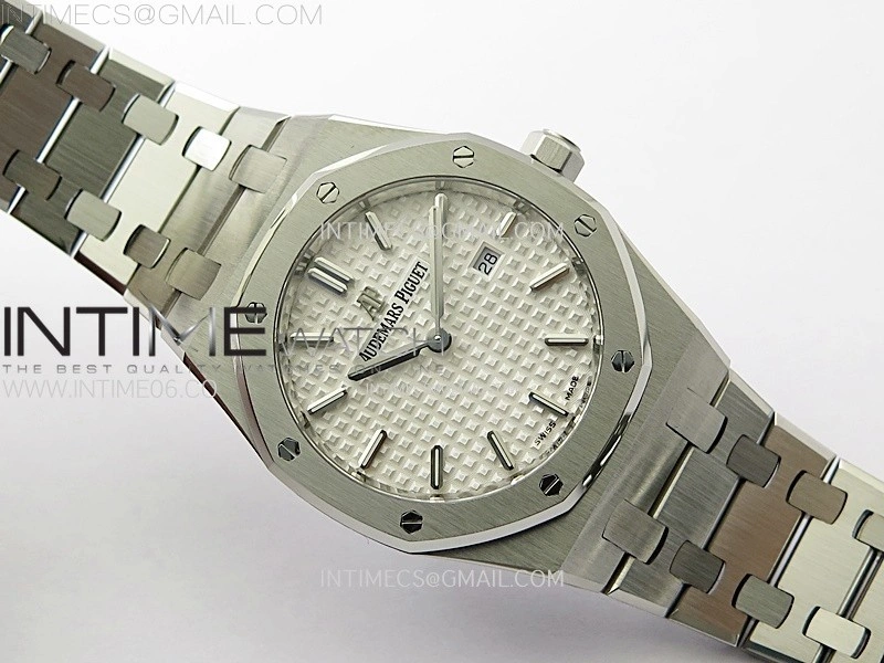 Lady Royal Oak 33mm 67651 SS ZF 1:1 Best Edition White Textured Dial on SS Bracelet RONDA Quartz