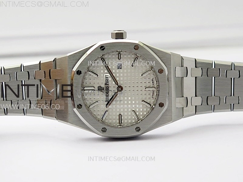 Lady Royal Oak 33mm 67651 SS ZF 1:1 Best Edition White Textured Dial on SS Bracelet RONDA Quartz