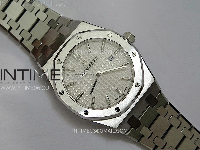 Lady Royal Oak 33mm 67651 SS ZF 1:1 Best Edition White Textured Dial on SS Bracelet RONDA Quartz