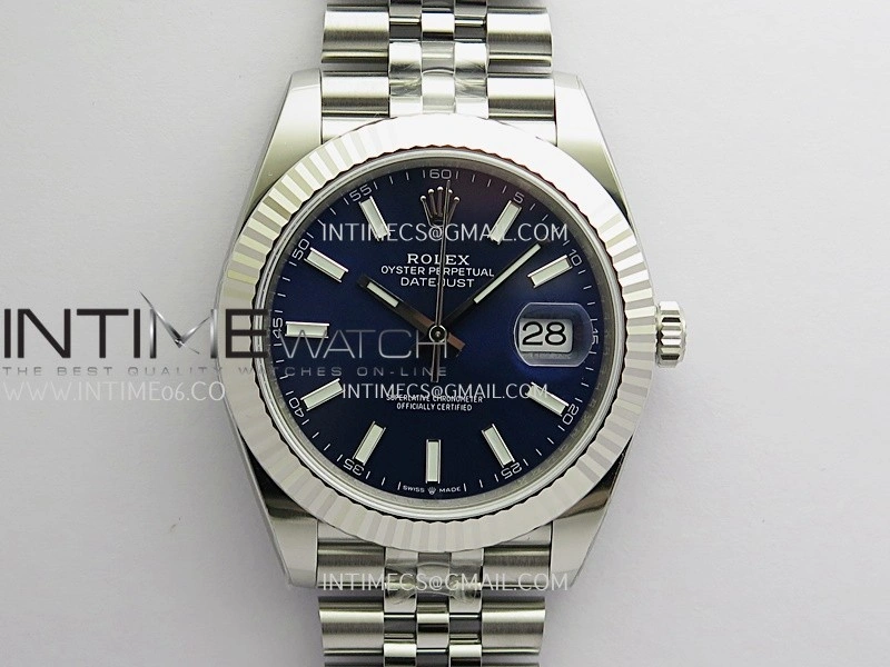 DateJust 126334 904L SS ERF 1:1 Best Edition Blue Dial Stick Marker On Jubilee Bracelet SH3235