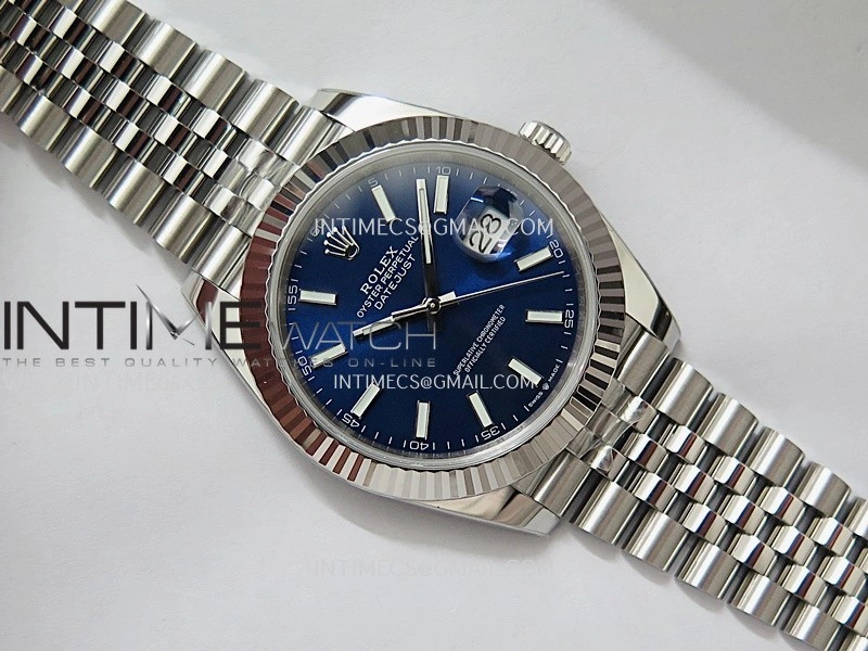 DateJust 126334 904L SS ERF 1:1 Best Edition Blue Dial Stick Marker On Jubilee Bracelet SH3235