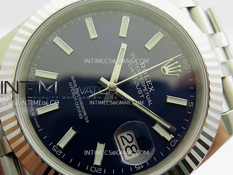 DateJust 126334 904L SS ERF 1:1 Best Edition Blue Dial Stick Marker On Jubilee Bracelet SH3235