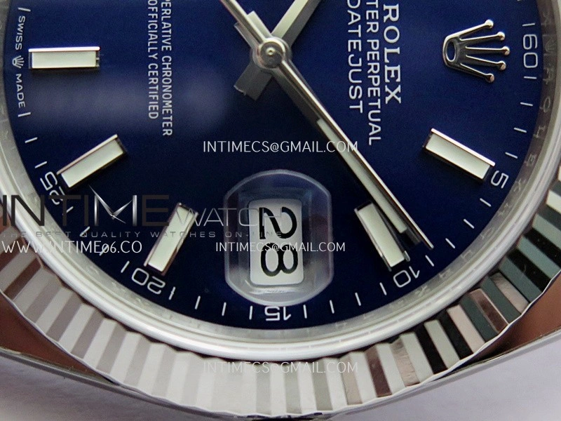 DateJust 126334 904L SS ERF 1:1 Best Edition Blue Dial Stick Marker On Jubilee Bracelet SH3235