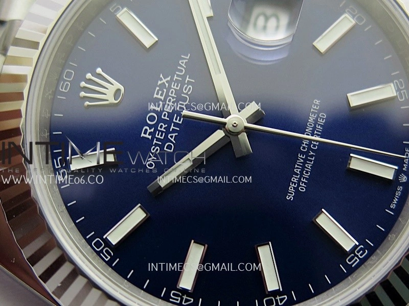 DateJust 126334 904L SS ERF 1:1 Best Edition Blue Dial Stick Marker On Jubilee Bracelet SH3235