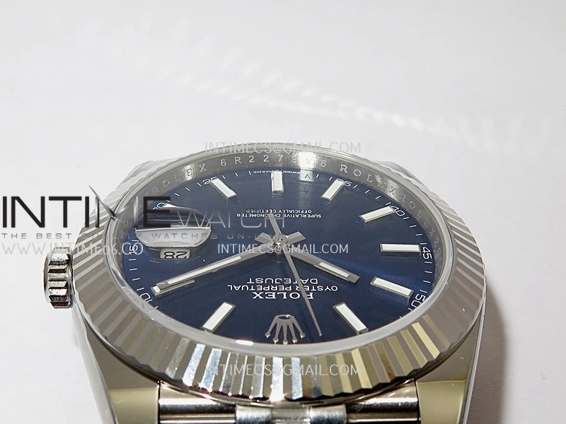 DateJust 126334 904L SS ERF 1:1 Best Edition Blue Dial Stick Marker On Jubilee Bracelet SH3235