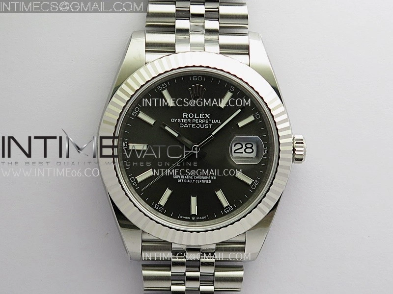DateJust 126334 904L SS ERF 1:1 Best Edition Gray Dial Stick Marker On Jubilee Bracelet SH3235