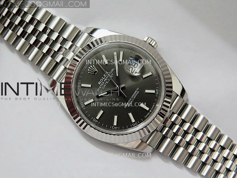 DateJust 126334 904L SS ERF 1:1 Best Edition Gray Dial Stick Marker On Jubilee Bracelet SH3235