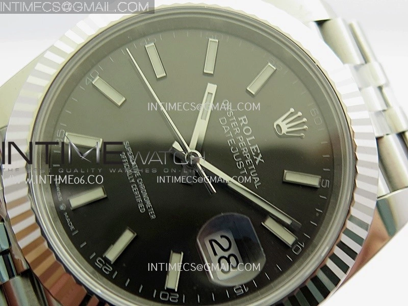 DateJust 126334 904L SS ERF 1:1 Best Edition Gray Dial Stick Marker On Jubilee Bracelet SH3235
