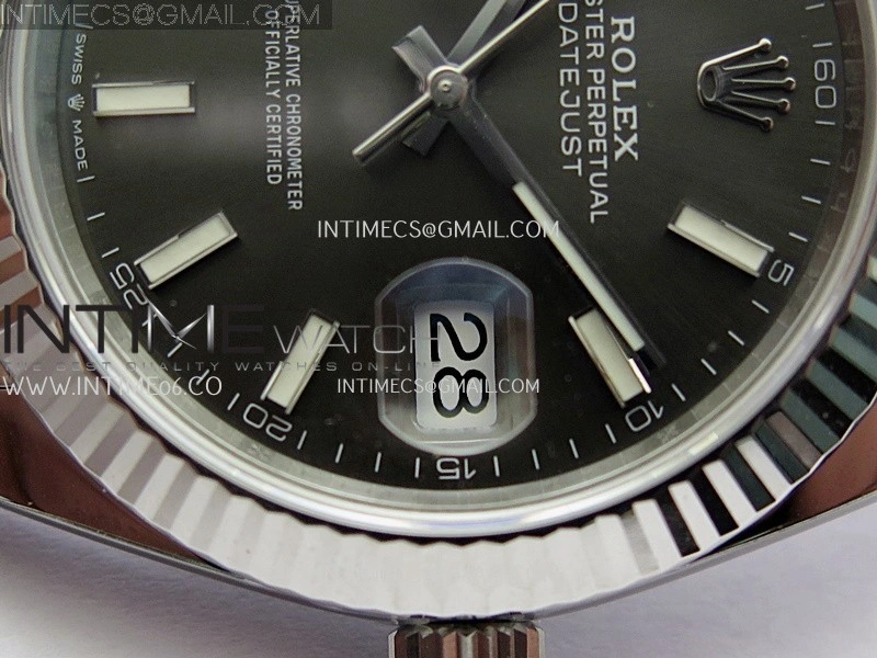 DateJust 126334 904L SS ERF 1:1 Best Edition Gray Dial Stick Marker On Jubilee Bracelet SH3235