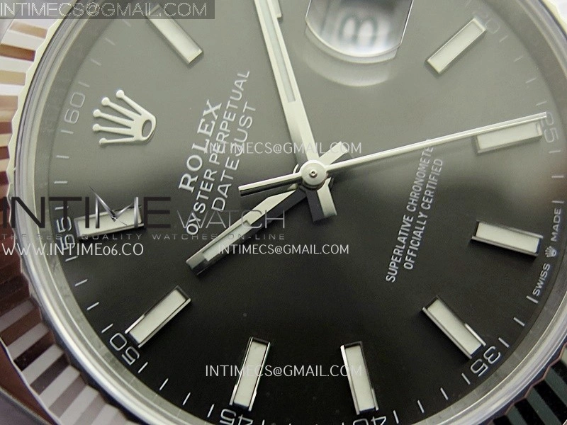 DateJust 126334 904L SS ERF 1:1 Best Edition Gray Dial Stick Marker On Jubilee Bracelet SH3235