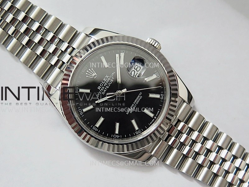 DateJust 41 126334 904L SS VF 1:1 Best Edition Black Dial Stick Marker On Jubilee Bracelet DD3235