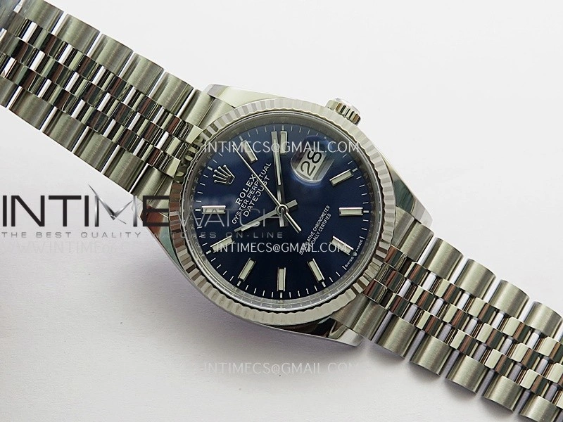 DateJust 36mm 126234 904L SS VF 1:1 Best Edition Blue Dial Stick Markers On Jubilee Bracelet DD3235