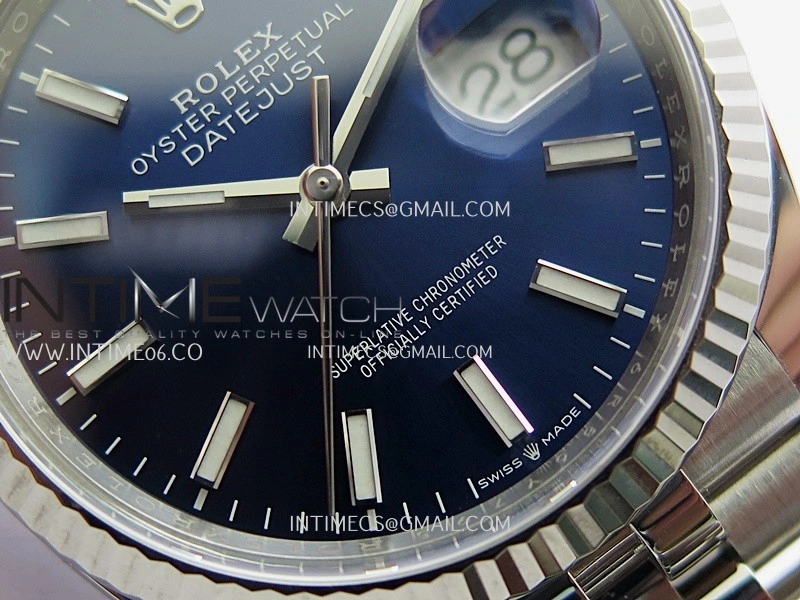 DateJust 36mm 126234 904L SS VF 1:1 Best Edition Blue Dial Stick Markers On Jubilee Bracelet DD3235