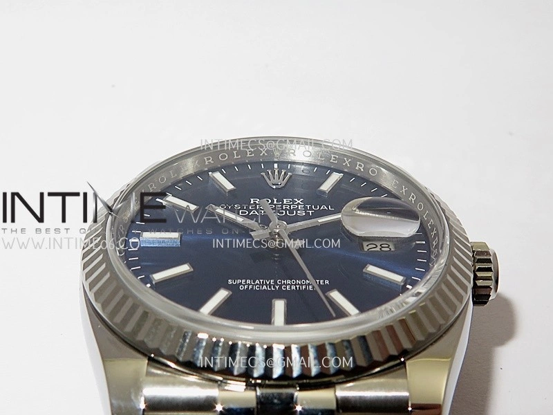 DateJust 36mm 126234 904L SS VF 1:1 Best Edition Blue Dial Stick Markers On Jubilee Bracelet DD3235