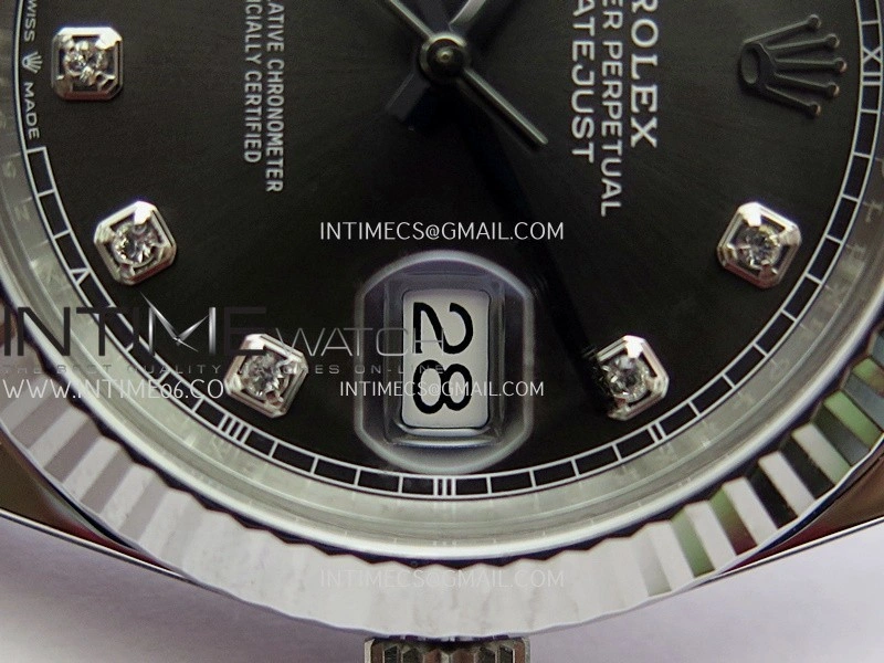 DateJust 41 126334 904L SS VF 1:1 Best Edition Gray Dial Diamond Marker On Oyster Bracelet DD3235