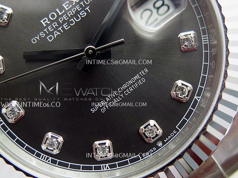 DateJust 41 126334 904L SS VF 1:1 Best Edition Gray Dial Diamond Marker On Oyster Bracelet DD3235