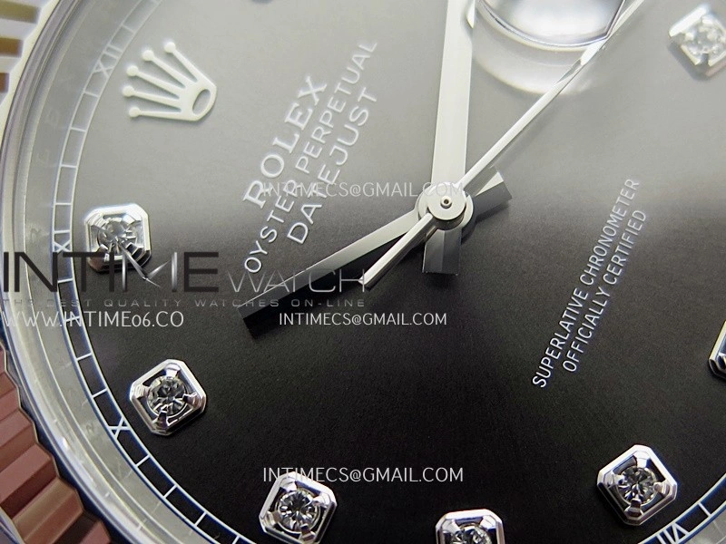 DateJust 41 126334 904L SS VF 1:1 Best Edition Gray Dial Diamond Marker On Oyster Bracelet DD3235