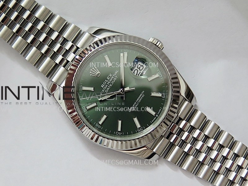 DateJust 41 126334 904L SS VF 1:1 Best Edition Green Dial Stick Marker On Jubilee Bracelet DD3235