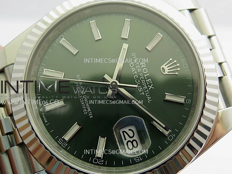 DateJust 41 126334 904L SS VF 1:1 Best Edition Green Dial Stick Marker On Jubilee Bracelet DD3235