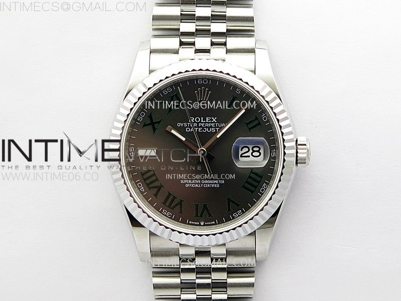 DateJust 36MM 126234 SS APSF 1:1 Best Edition Gray Dial Roman Markers on SS Jubilee Bracelet SA3235
