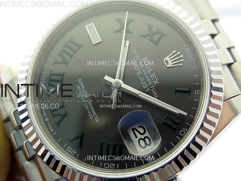 DateJust 36MM 126234 SS APSF 1:1 Best Edition Gray Dial Roman Markers on SS Jubilee Bracelet SA3235