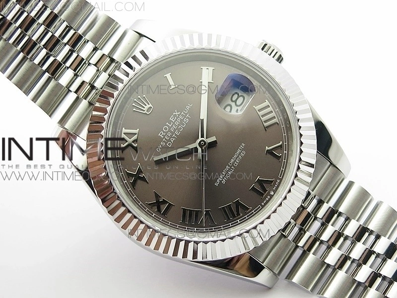 DateJust 41 126334 SS BP 1:1 Best Edition New Version Gray Roman Markers Dial on Jubilee Bracelet