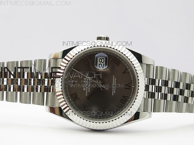 DateJust 41 126334 SS BP 1:1 Best Edition New Version Gray Roman Markers Dial on Jubilee Bracelet
