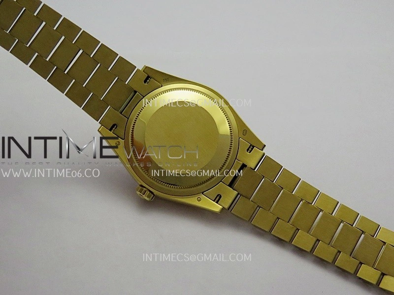 Day Date 128348 YG Gain Weight KF 1:1 Green Dial T Diamond Marker On President Bracelet A2836