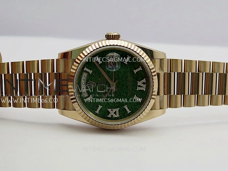 Daydate 128235 36mm RG QHF Best Edition Green Aventurine Dial On RG President Bracelet A2834