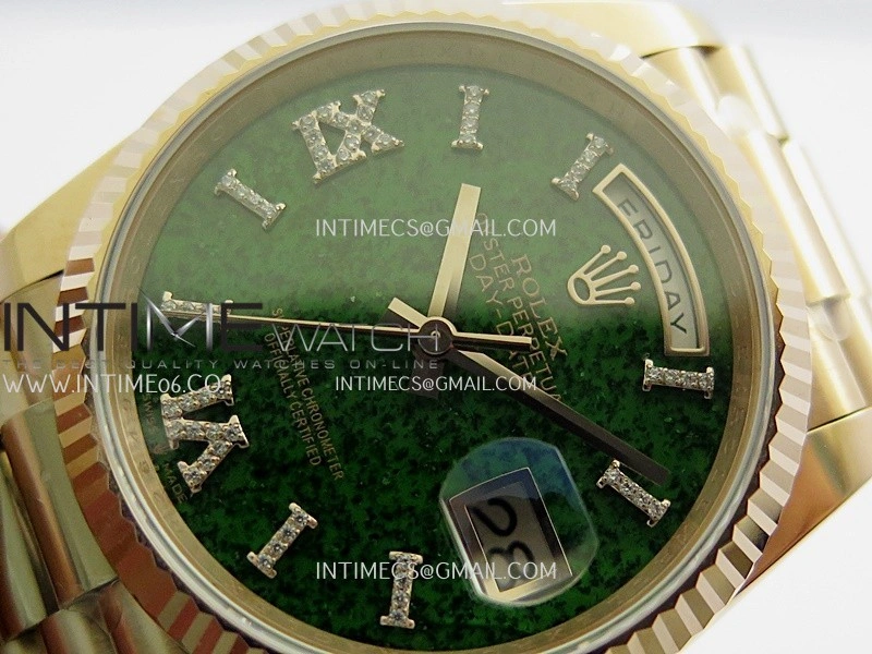 Daydate 128235 36mm RG QHF Best Edition Green Aventurine Dial On RG President Bracelet A2834