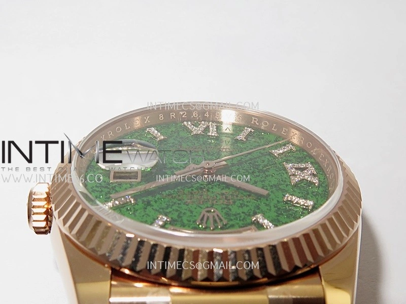 Daydate 128235 36mm RG QHF Best Edition Green Aventurine Dial On RG President Bracelet A2834